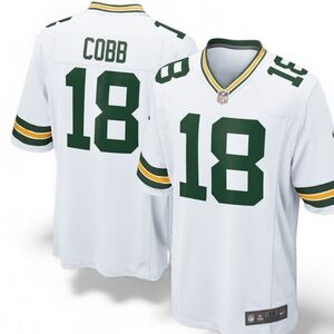 2012-18 NFL GREEN BAY PACKERS RANDALL COBB #18 NIKE WHITE GAME JERSEY SZ SMALL